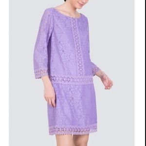 Laundry by Shelli Segal 3/4 Sleeve Guipere Lace Mini Dress size 12